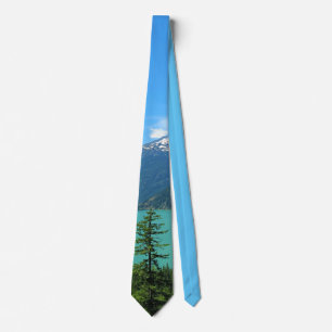 Snowy Mountain Turquoise Lake in Washington Neck Tie