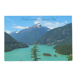 Snowy Mountain Turquoise Lake in Washington Placemat