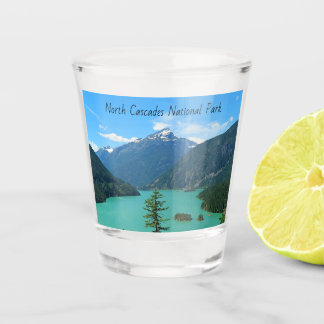 Snowy Mountain Turquoise Lake in Washington Shot Glass