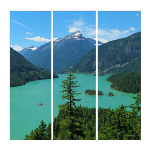 Snowy Mountain Turquoise Lake in Washington Triptych