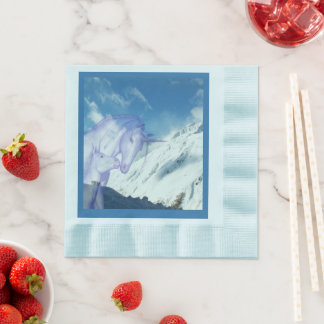 Snowy Mountain Unicorn Framed Moment Napkins