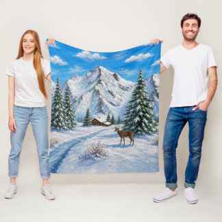 Snowy Mountain Valley Blanket