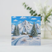 Snowy Mountain Valley Flat card (Standing Front)