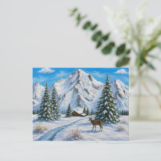 Snowy Mountain Valley Holiday Card