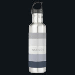 Snowy Mountains Color Block Personalized Name Stainless Steel Water Bottle<br><div class="desc">This colorful and modern design features a color block pattern in shades of gray with your personalized name #waterbottles #drinkware #personalizedgifts</div>