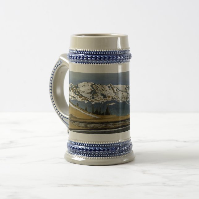 Snowy Mountains in Colorado Beer Stein (Front Left)