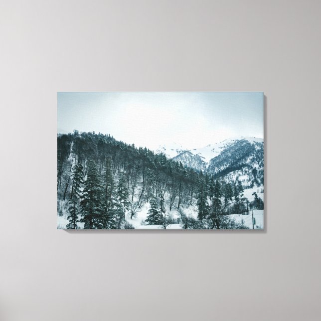 Snowy mountains in Georgia Canvas Print (Front)
