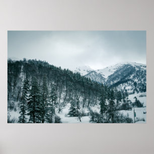 Snowy mountains in Georgia Poster