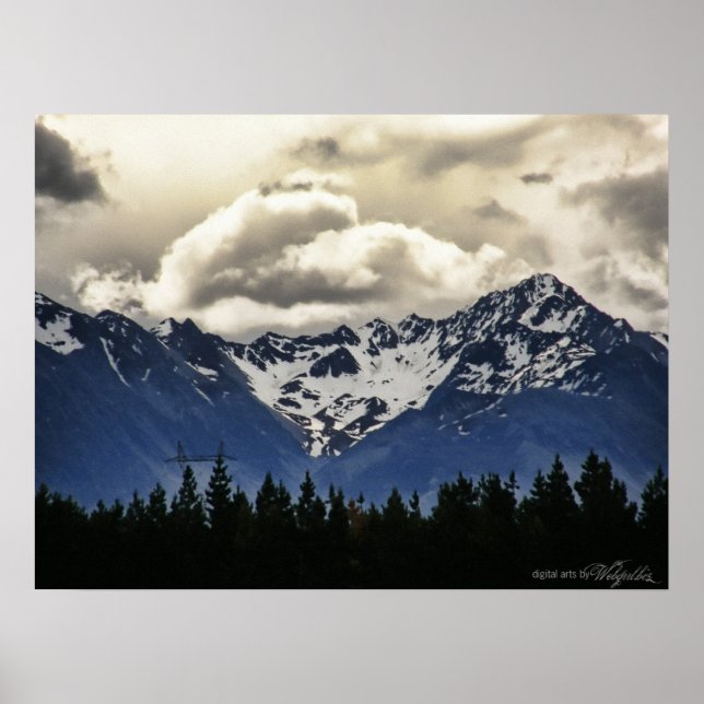 Snowy Mountains : Lake Tekapo : New Zealand Poster (Front)