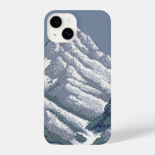 snowy mountains pixelated  iPhone 14 case