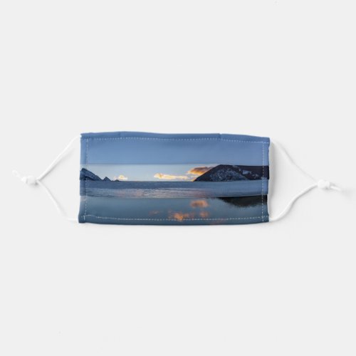 Snowy Mountains Reflect In Water At Sunrise Adult Cloth Face Mask