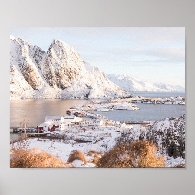 Snowy mountains rustic house downloadable poster (Front)