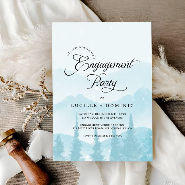 Snowy Mountains Winter Engagement Party Invitation (Creator Uploaded)