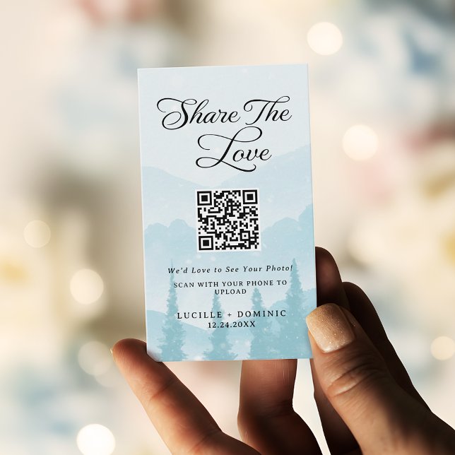 Snowy Mountains Winter Wedding Share The Love Enclosure Card (Creator Uploaded)