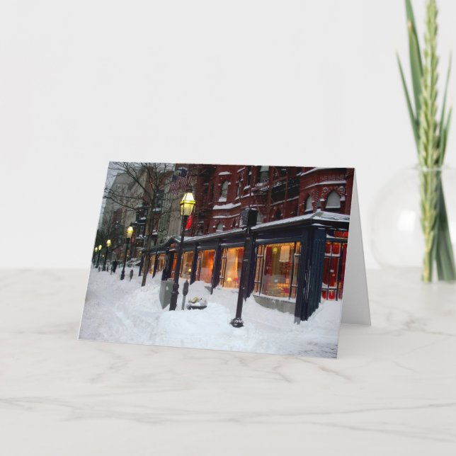 Snowy Newbury Street Card (Front)