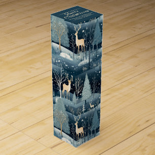 Snowy Night Deer Field Wine Box