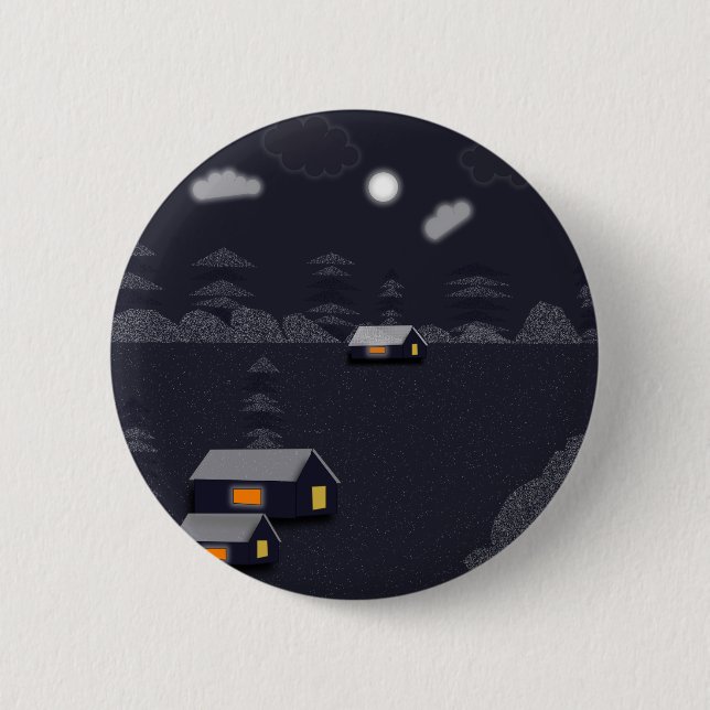Snowy Night In A Village Button (Front)