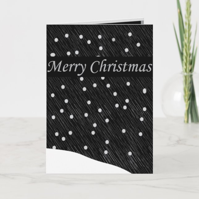 Snowy Night, Merry Christmas Greeting Card (Front)