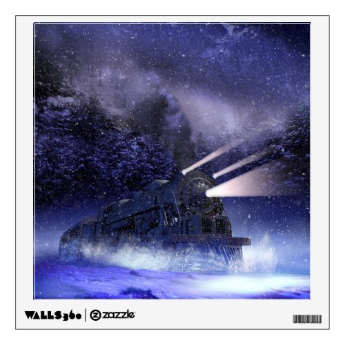 Snowy Night Train Wall Decal