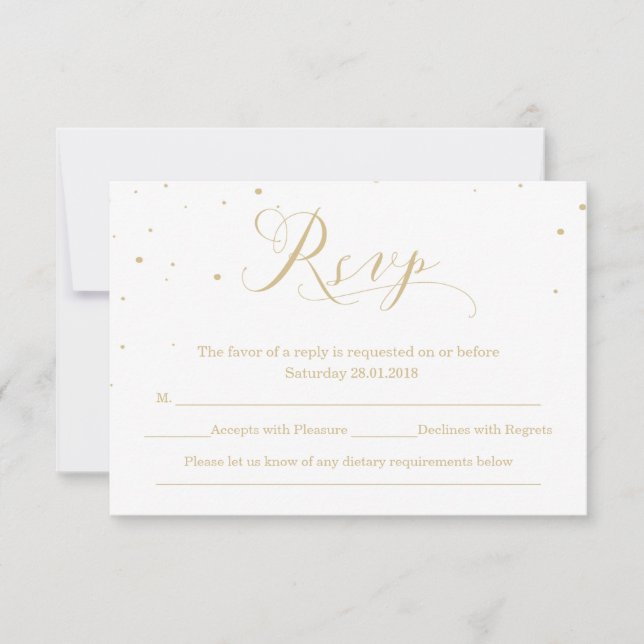Snowy Night Winter Wedding Reply RSVP Card (Front)