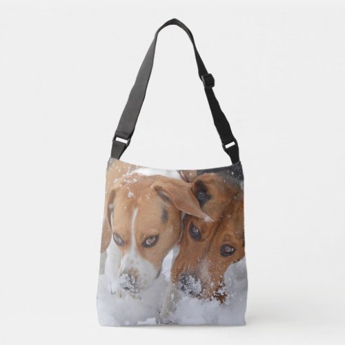 Snowy Noses Beagles Crossbody Bag