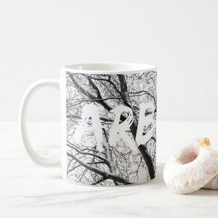Snowy Oak Tree silhouette mono Coffee Mug
