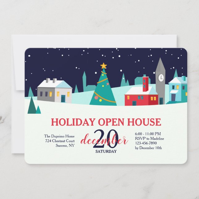 Snowy Open House Invitation (Front)