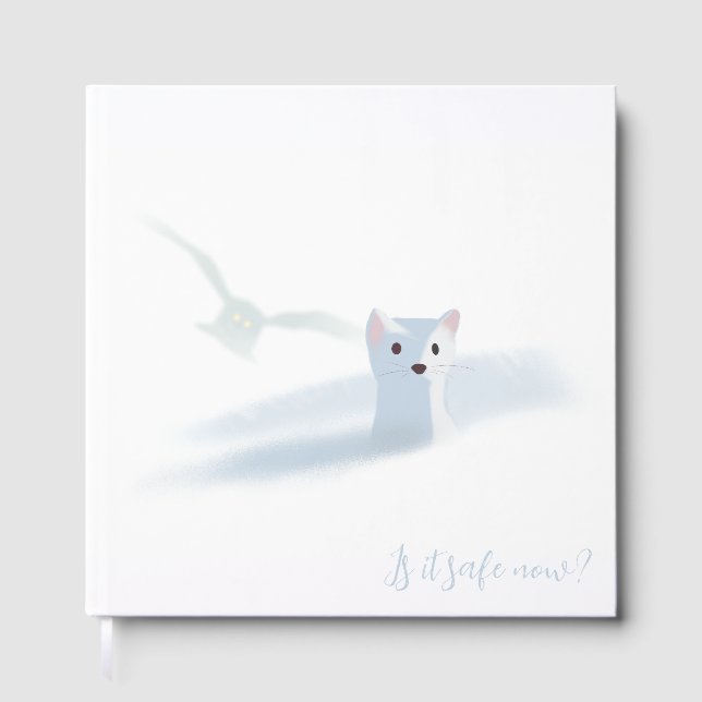 Snowy owl and a white weasel foil guest book  (Front)