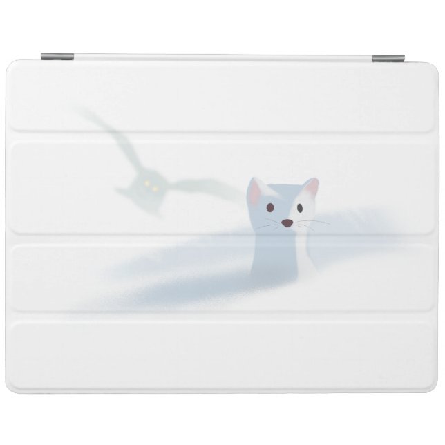 Snowy owl and a white weasel iPad smart cover (Horizontal)