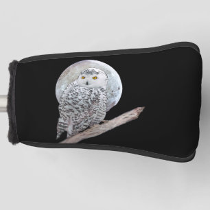 Snowy Owl and Moon Painting - Original Bird Art Golf Head Cover