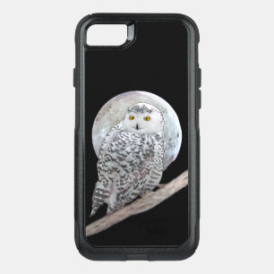 Snowy Owl and Moon Painting - Original Bird Art OtterBox Commuter iPhone SE/8/7 Case
