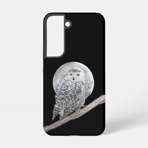Snowy Owl and Moon Painting _ Original Bird Art Samsung Galaxy S22 Case
