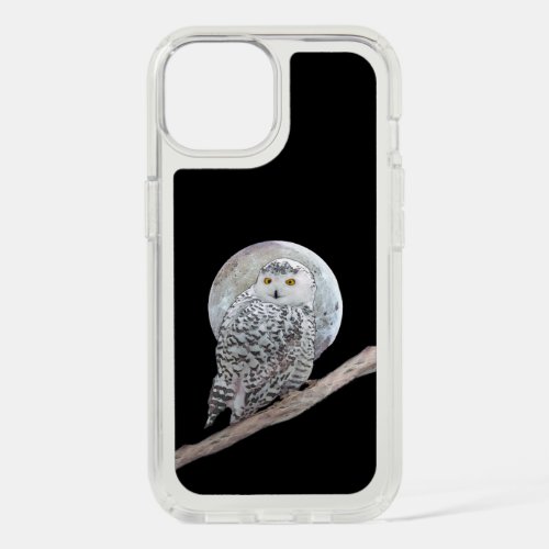 Snowy Owl and Moon Painting _ Original Bird Art iPhone 15 Case