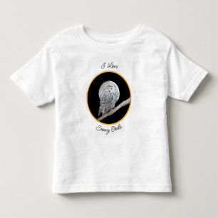 Snowy Owl and Moon Painting - Original Bird Art Toddler T-shirt