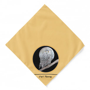 Snowy Owl and Moon Painting Original Wild Bird Art Bandana