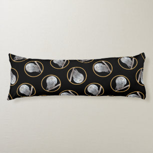 Snowy Owl and Moon Painting Original Wild Bird Art Body Pillow