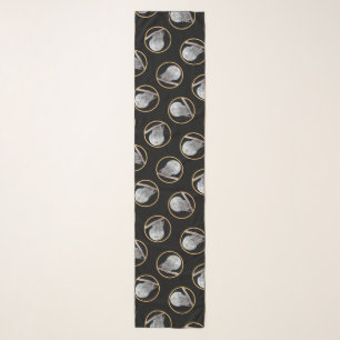 Snowy Owl and Moon Painting Original Wild Bird Art Scarf