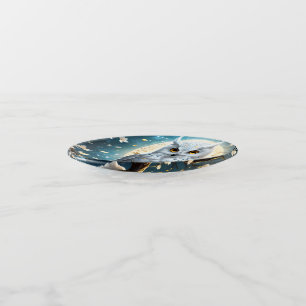 Snowy Owl And Moon With Sparkle, Trinket Tray