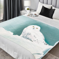 Snowy Owl Arctic Winter Sky Snow Teal