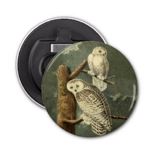 Snowy Owl Audubon Bird Artwork Bottle Opener