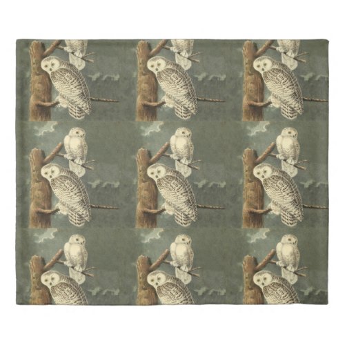 Snowy Owl Audubon Bird Artwork Duvet Cover
