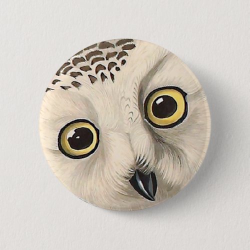 Snowy Owl _ Audubon Fine Vintage Birds America Pinback Button