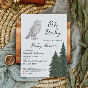 Snowy Owl Baby Shower  Invitation