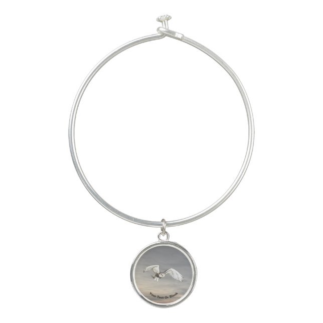 Snowy Owl Bangle Bracelet (Front)