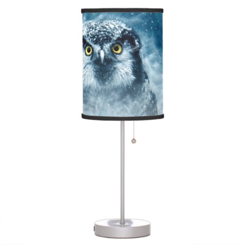 Snowy Owl Big Eyes Table Lamp