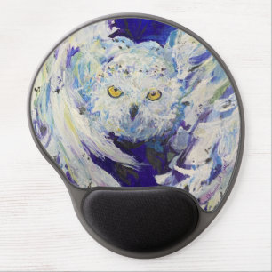 Snowy Owl Bird Knowledge White Maureen Girard Gel Mouse Pad