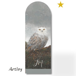 Snowy Owl Bird Painting Custom Name Birder Bookmarks