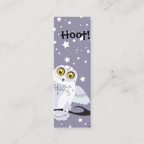 Snowy Owl Bookmark Mini Business Card