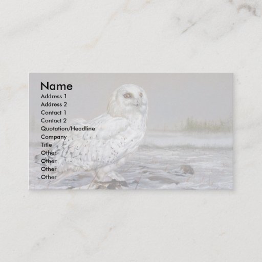 Customizable Snowy Owl Business Card
