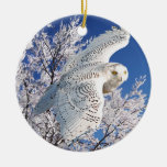 &quot;snowy Owl&quot; Ceramic Ornament at Zazzle